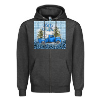 Charcoal Heather hello winter snowman truck Zipper Hoodie - AdoDesignShop