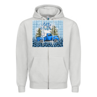 Dove Grey hello winter snowman truck Zipper Hoodie - AdoDesignShop
