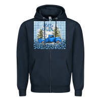 Navy hello winter snowman truck Zipper Hoodie - AdoDesignShop