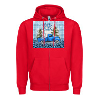 Red hello winter snowman truck Zipper Hoodie - AdoDesignShop