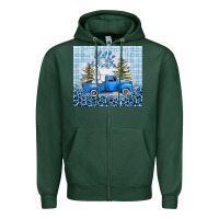 Sports Green hello winter snowman truck Zipper Hoodie - AdoDesignShop