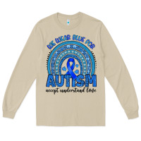 Mushroom we wear blue for autism accept understand love Long Sleeve Tee - Artiststas