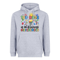 Heather Grey 100 days of embracing differences Heavyweight Hoodie - MaliasSmallBusiness