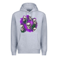 Heather Grey halloween patch 2 Premium Hoodie - BundleAndBundleShop