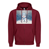 Burgundy winter snowman Zipper Hoodie - AdoDesignShop