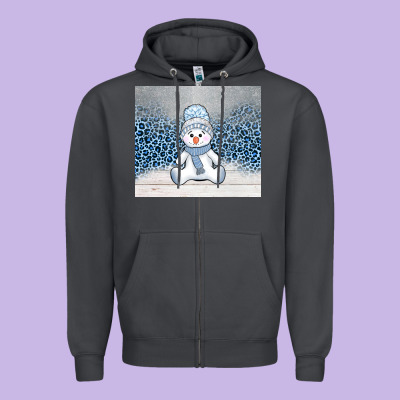 Winter Snowman Zipper Hoodie Designed By Adodesignshop