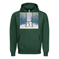 Sports Green winter snowman Zipper Hoodie - AdoDesignShop