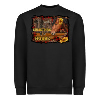 Black all i want for christmas is a horse brown horse Heavyweight Sweatshirt - RanaPortraitStore