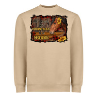 Mushroom all i want for christmas is a horse brown horse Heavyweight Sweatshirt - RanaPortraitStore