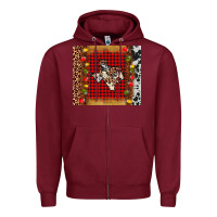 Burgundy texas christmas tumbler Zipper Hoodie - AdoDesignShop