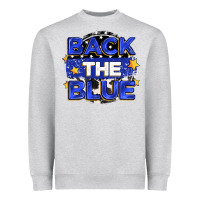 Heather Grey back the blue Heavyweight Sweatshirt - Zillion Design Studio