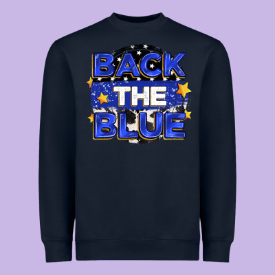 Back The Blue Heavyweight Sweatshirt Designed By Zillion Design Studio
