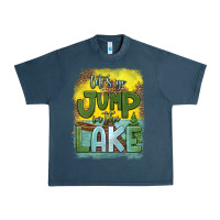 Midnight Navy let's go jump in the lake Urban Heavy Tee - HRA Design Shop