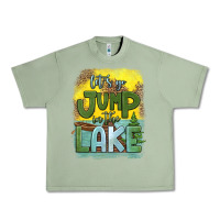 Oil Green let's go jump in the lake Urban Heavy Tee - HRA Design Shop