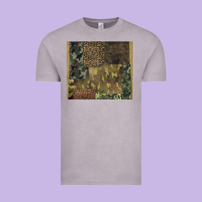Camouflage Leopard Patches Vintage Tee Designed By Barkaloodesign