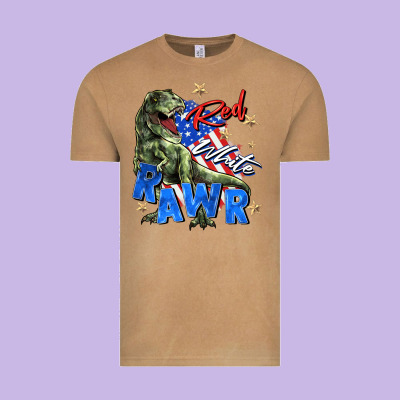 Red White Rawr Vintage Tee Designed By Zillion Design Studio