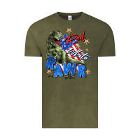 Vintage Olive red white rawr Vintage Tee - Zillion Design Studio