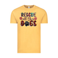 Vintage Mustard rescue all the dogs Vintage Tee - Zillion Design Studio