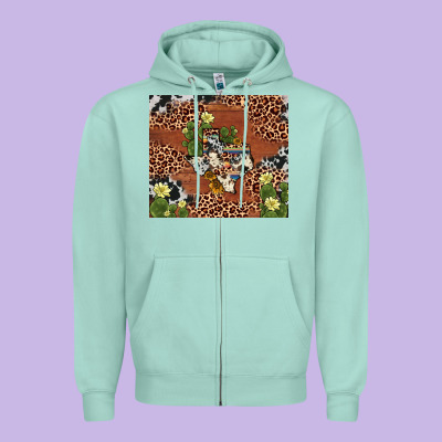 Texas Cactus Zipper Hoodie Designed By Adodesignshop