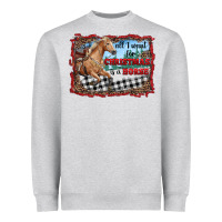Heather Grey all i want for christmas is a horse  with farm Heavyweight Sweatshirt - RanaPortraitStore