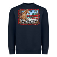 Navy all i want for christmas is a horse  with farm Heavyweight Sweatshirt - RanaPortraitStore