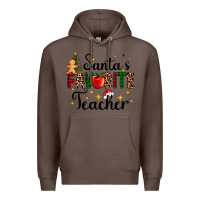 Coffee santa's favorite teacher Premium Hoodie - AdoDesignShop