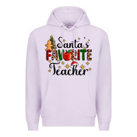Lilac santa's favorite teacher Premium Hoodie - AdoDesignShop
