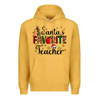 Mustard santa's favorite teacher Premium Hoodie - AdoDesignShop