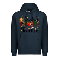 Navy santa's favorite teacher Premium Hoodie - AdoDesignShop