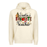Santa's Favorite Teacher Premium Hoodie | Teevron