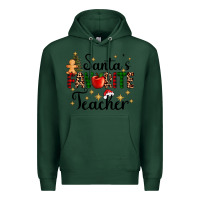 Sports Green santa's favorite teacher Premium Hoodie - AdoDesignShop