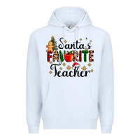 White santa's favorite teacher Premium Hoodie - AdoDesignShop