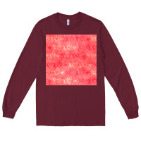Burgundy valentines day xoxo seamless pattern Long Sleeve Tee - BundleAndBundleShop