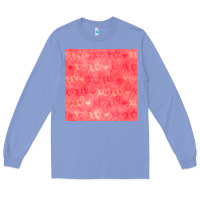 Colony Blue valentines day xoxo seamless pattern Long Sleeve Tee - BundleAndBundleShop