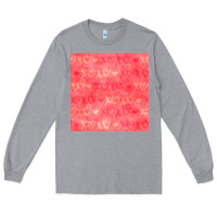 Heather Grey valentines day xoxo seamless pattern Long Sleeve Tee - BundleAndBundleShop