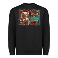 Black all i want for christmas is a cow longhorn Heavyweight Sweatshirt - RanaPortraitStore