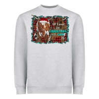 Heather Grey all i want for christmas is a cow longhorn Heavyweight Sweatshirt - RanaPortraitStore