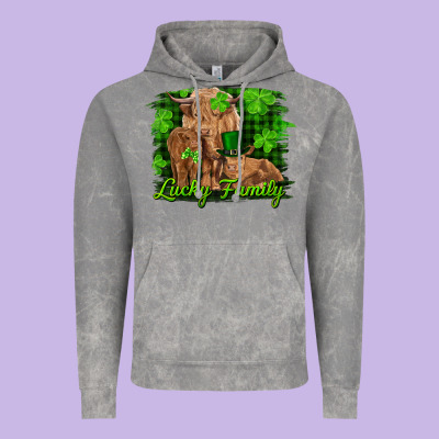 St Patrick's Day Lucky Cow Family Vintage Hoodie Designed By Ranaportraitstore