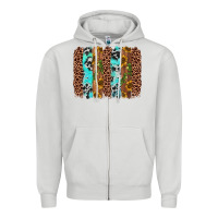 Dove Grey sunflower cactus leopard brushstroke Zipper Hoodie - AdoDesignShop