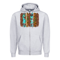 Heather Grey sunflower cactus leopard brushstroke Zipper Hoodie - AdoDesignShop