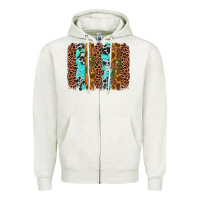 Oatmeal Heather sunflower cactus leopard brushstroke Zipper Hoodie - AdoDesignShop