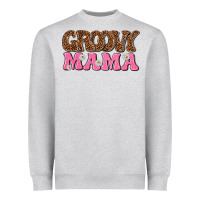 Heather Grey groovy mama Heavyweight Sweatshirt - texasbilliewilder