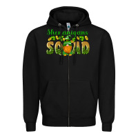 Black shenanigans squad gnomes shamrock gold leopard glitter Zipper Hoodie - Artiststas