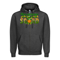 Charcoal Heather shenanigans squad gnomes shamrock gold leopard glitter Zipper Hoodie - Artiststas