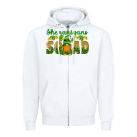 White shenanigans squad gnomes shamrock gold leopard glitter Zipper Hoodie - Artiststas