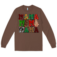Chestnut mama mama mama with christmas lights and christmas tree cakes Long Sleeve Tee - AdoDesignShop