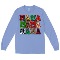 Colony Blue mama mama mama with christmas lights and christmas tree cakes Long Sleeve Tee - AdoDesignShop