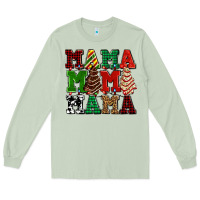 Matcha mama mama mama with christmas lights and christmas tree cakes Long Sleeve Tee - AdoDesignShop