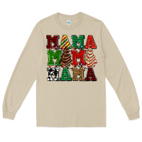 Mushroom mama mama mama with christmas lights and christmas tree cakes Long Sleeve Tee - AdoDesignShop