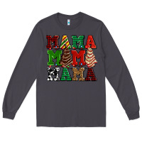 Smoke mama mama mama with christmas lights and christmas tree cakes Long Sleeve Tee - AdoDesignShop